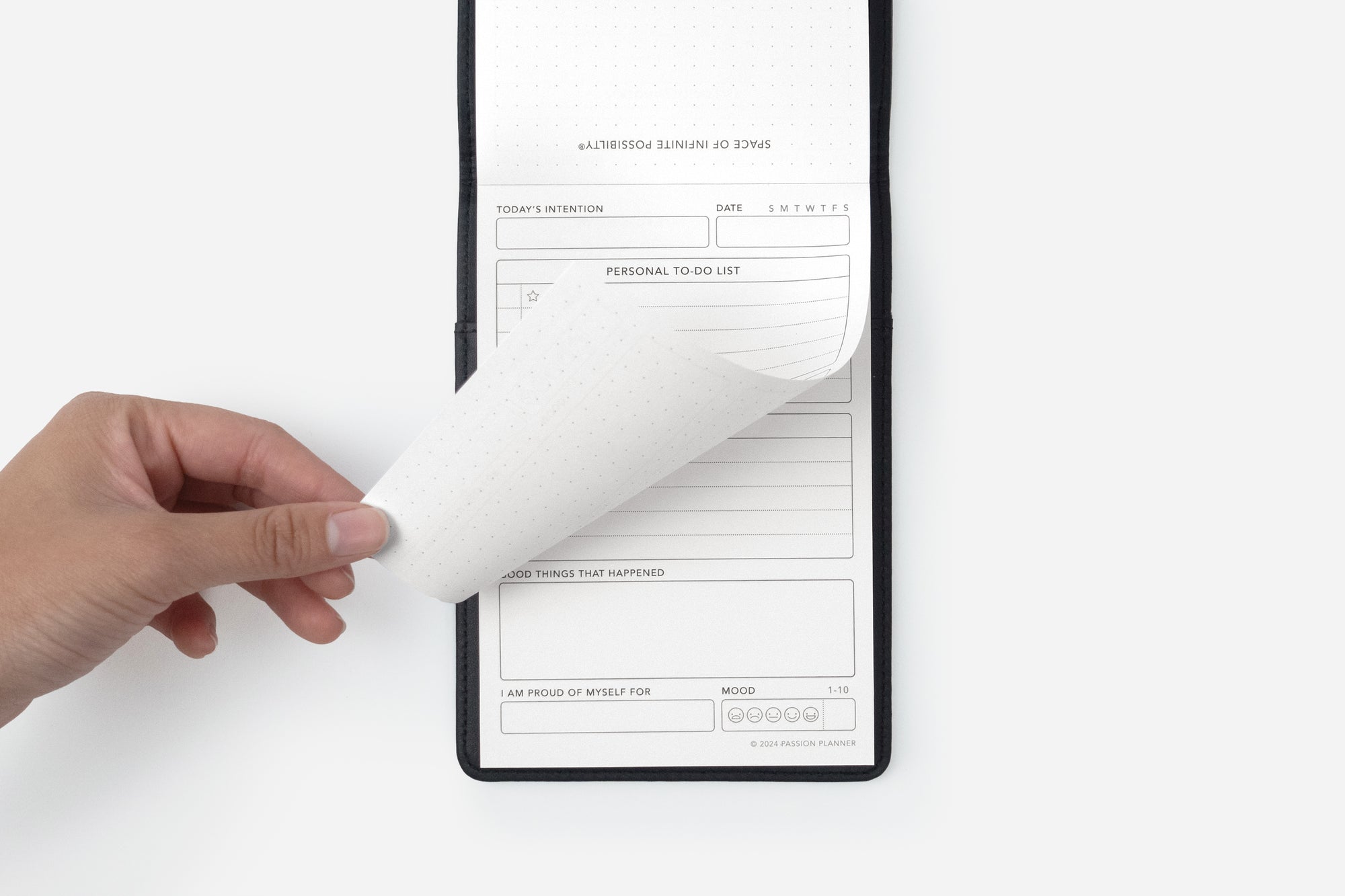 black daily notepad tearaway