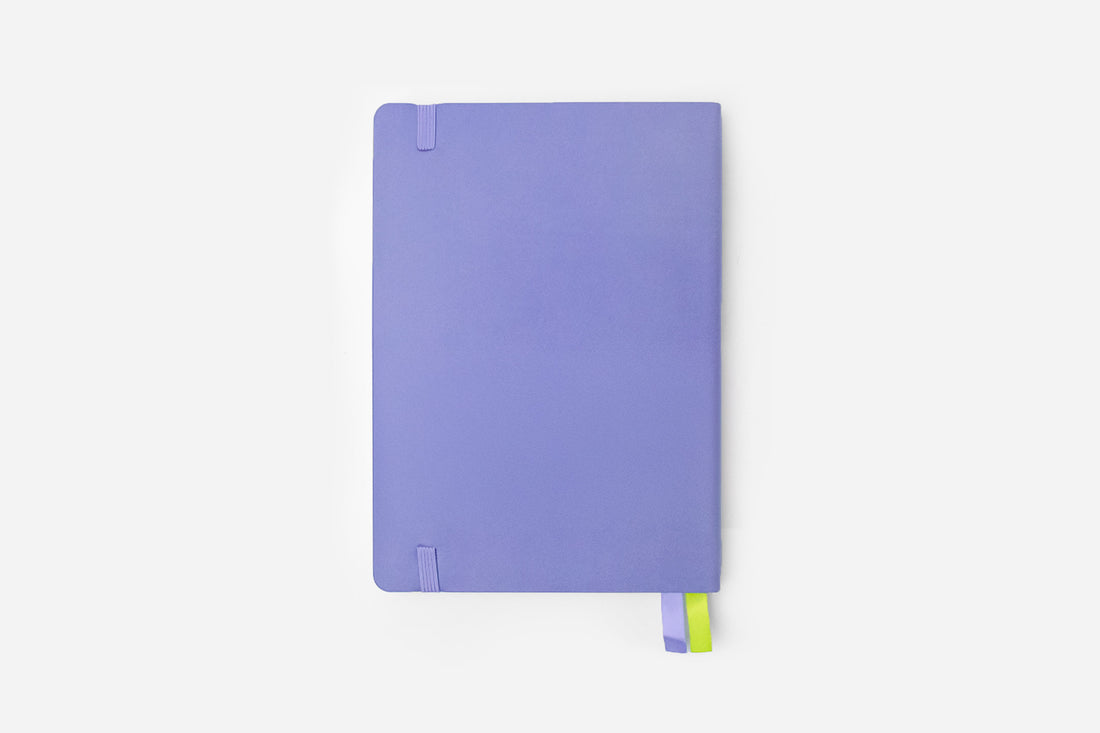 dreamy periwinkle bullet journal back cover
