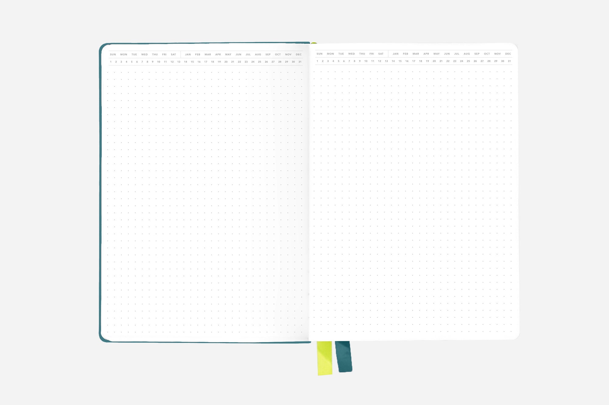 twilight teal bullet journal layout