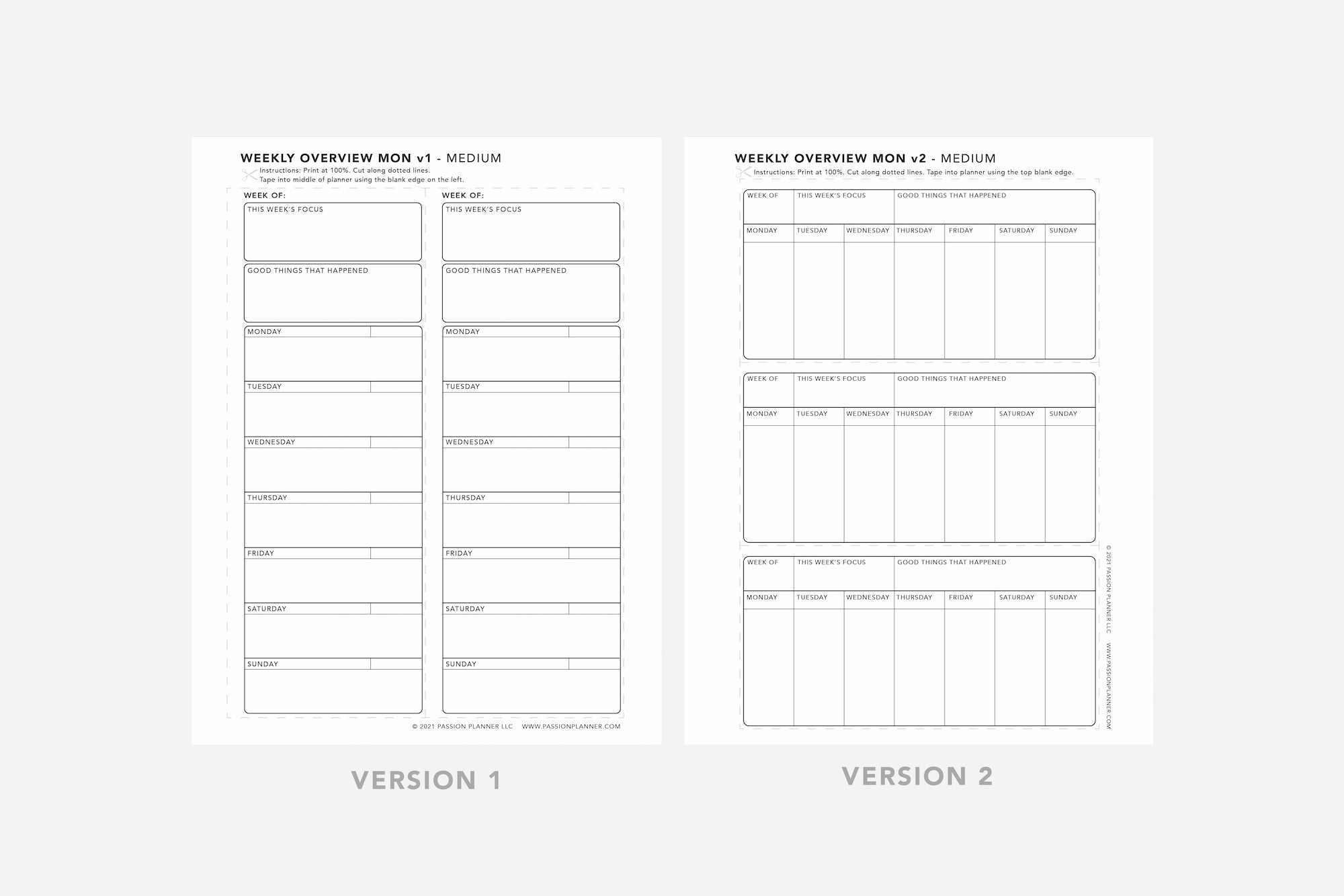 Weekly Overview - Passion Planner