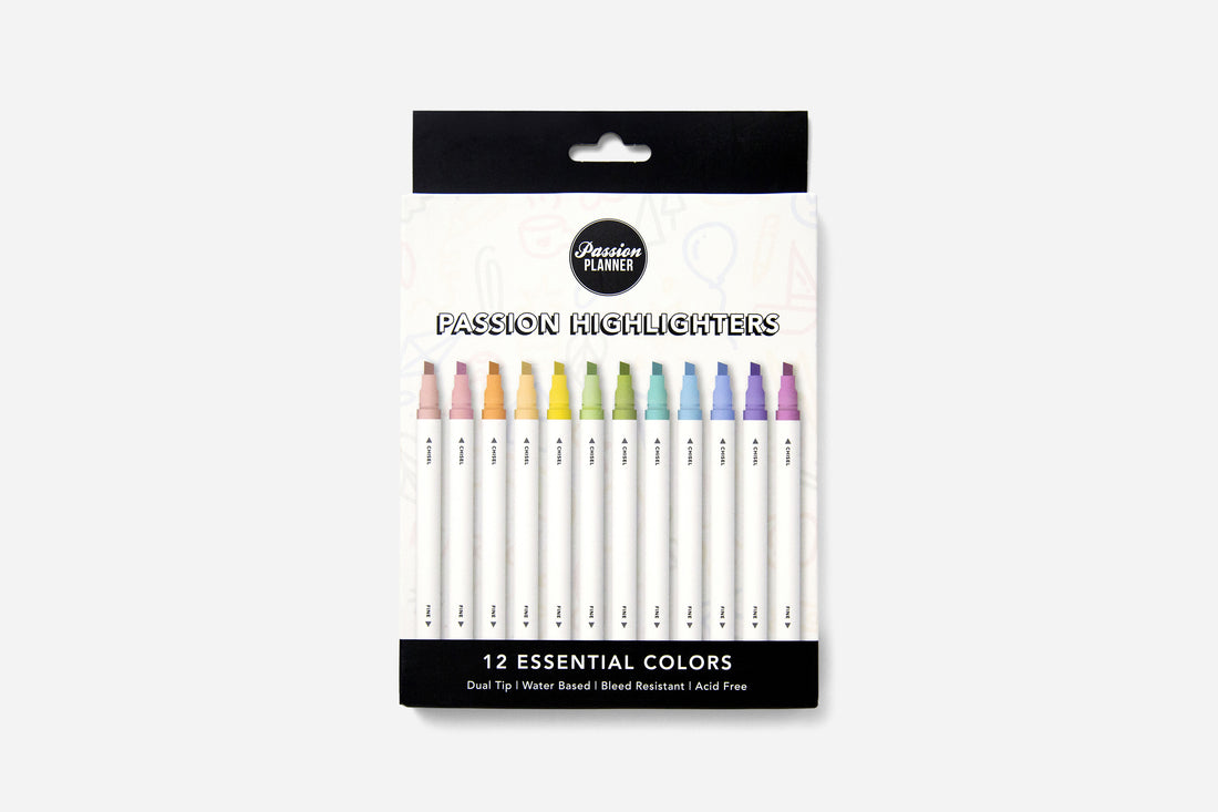 Passion Highlighters - Essentials (12-pack) - Passion Planner